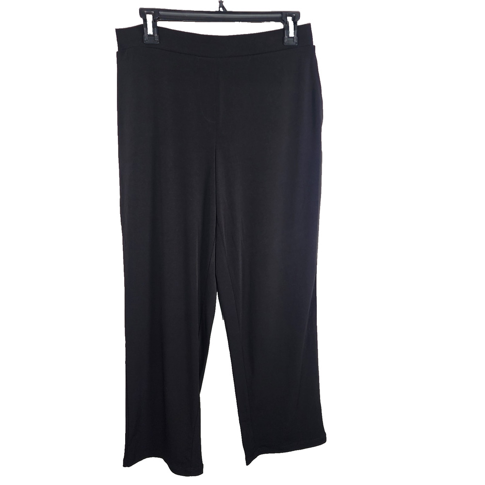 Every Day by Susan Graver Womens Petite Liquid Knit Pull On Pants Size SP Black